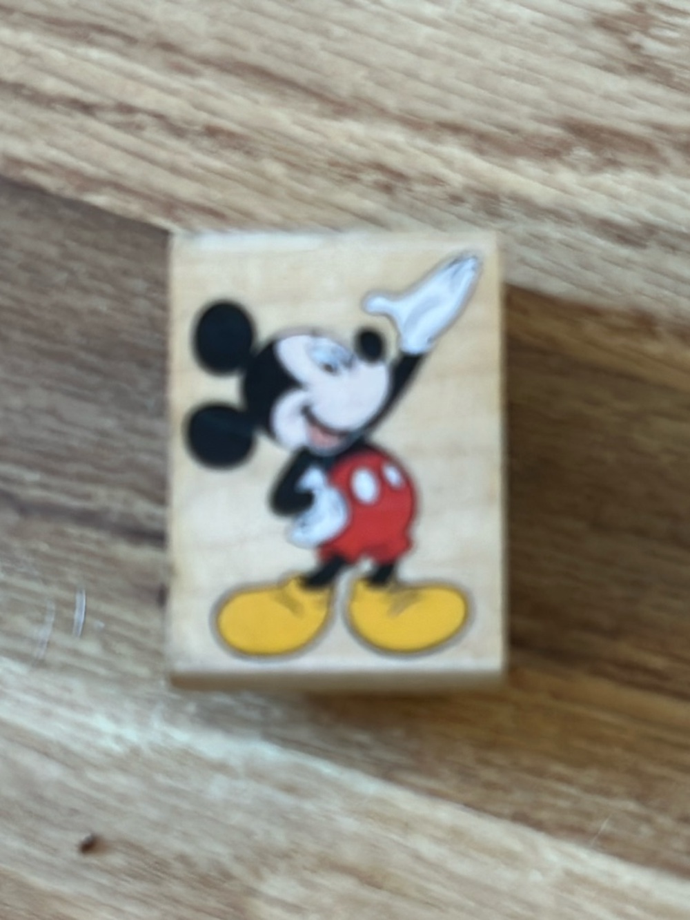 Disney Mickey Mouse Wooden Stamp - Red, Yellow, Black